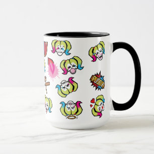 Caneca Esquadrão Suicida   Harley Quinn Emoji Pattern