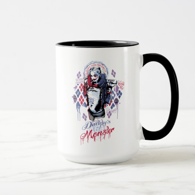 Caneca Esquadrão Suicida | Harley Quinn Grafite Incluso (Direita)