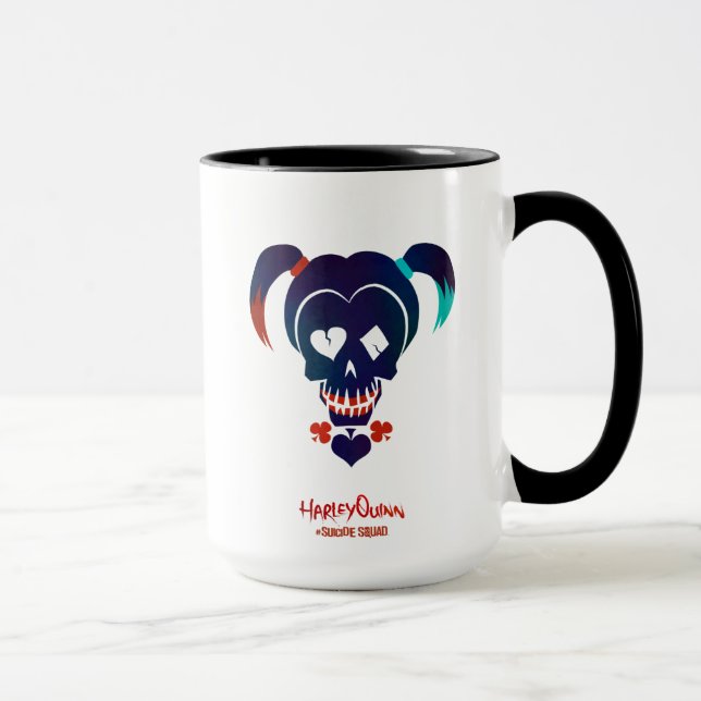 Caneca Esquadrão Suicida | Ícone da cabeça de Harley Quin (Direita)