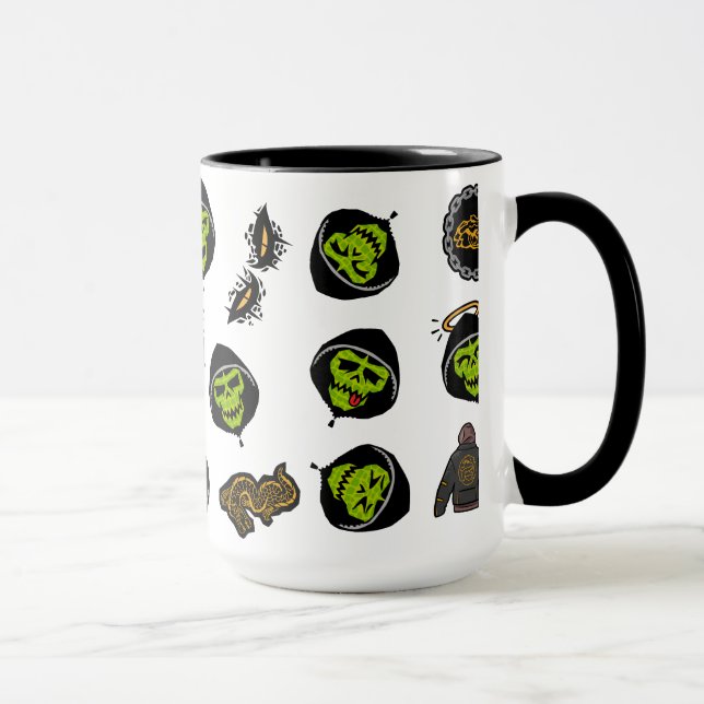 Caneca Esquadrão Suicida | Padrão de Emoji Croc da Killer (Direita)