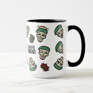 Caneca Esquadrão Suicida   Padrão Emoji De Sinalizador Do