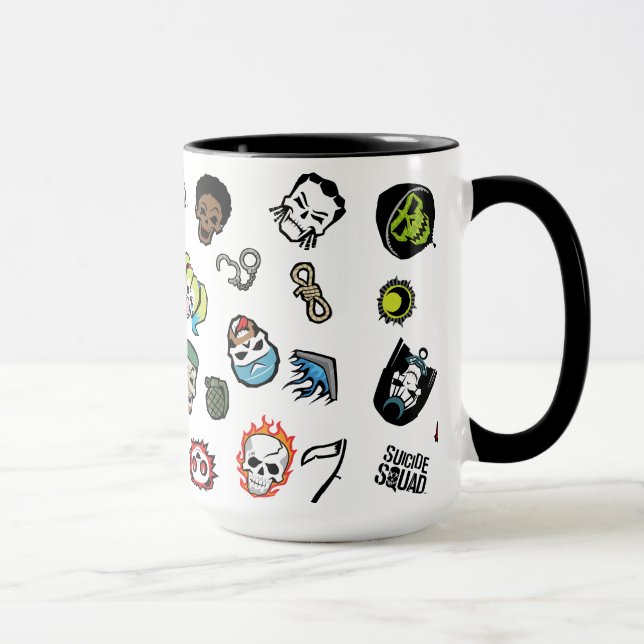 Caneca Esquadrão Suicida | Padrão Emoji Esquadrão Suicida (Direita)