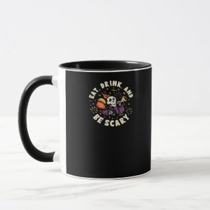 Caneca Esqueleto Assustador Celebrando o Halloween Coma B