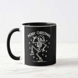 Caneca Esqueleto de dança de Natal Feliz