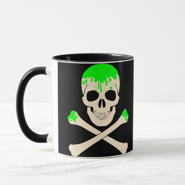 Caneca esqueleto de lodo do crânio de halloween (Esquerda)