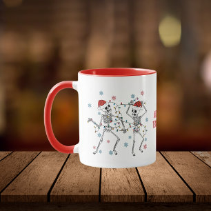 Caneca Esqueleto de Natal Engraçado Balançando Assustador