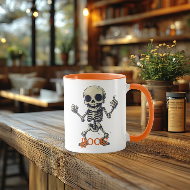 Caneca Esqueleto de Rock – Vibrações Divertidas e  (Criador carregado)