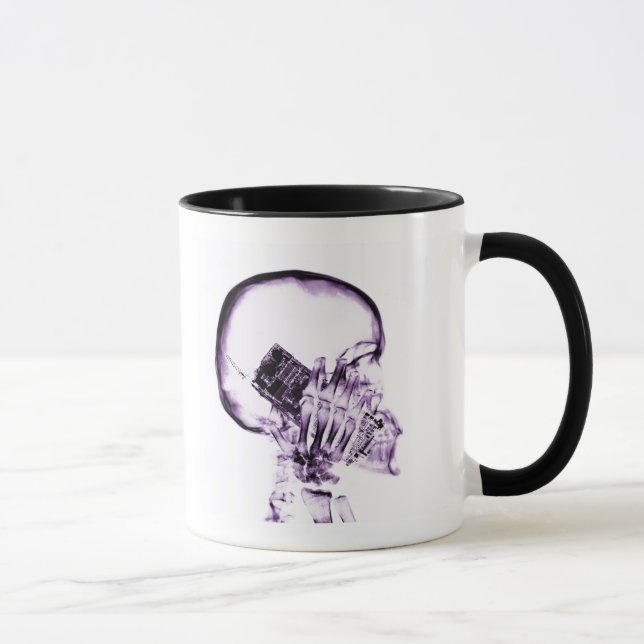 CANECA ESQUELETO DO RAIO X NO TELEFONE - ROXO (Direita)