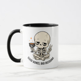 Caneca Esqueleto Engraçado Boas Estruturas Más Decisões H