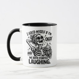 Caneca Esqueleto Engraçado Humor Negro Me Perguntei Se Es