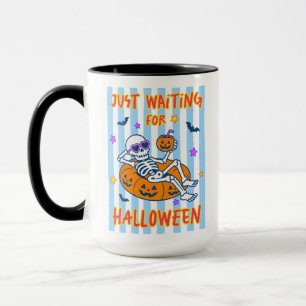 Caneca Esqueleto Esperando pelo Halloween