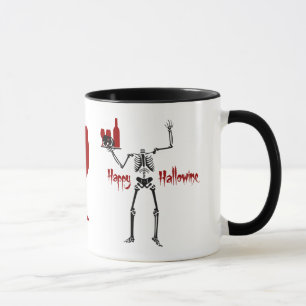 Caneca Esqueleto Feliz Halloween Sem Cabeça