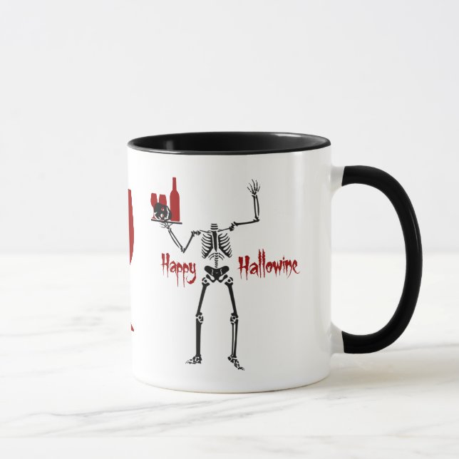 Caneca Esqueleto Feliz Halloween Sem Cabeça (Direita)