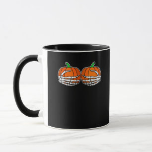 Caneca Esqueleto Mão No Peito Das Mulheres De Halloween D