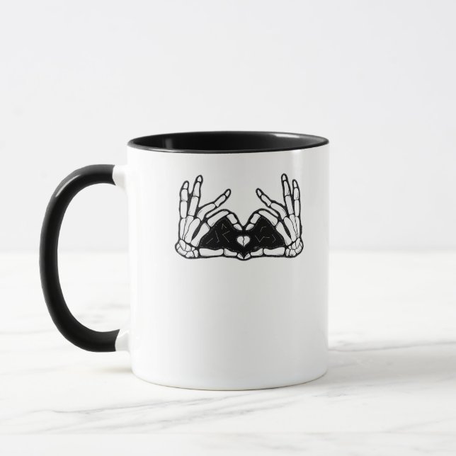 Caneca Esqueleto Mãos O Coração (Esquerda)