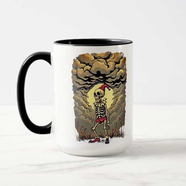 Caneca Esqueleto Palhaço Sombrio – Gótico Surreali (Esquerda)