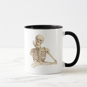 Caneca Esqueleto pensativo
