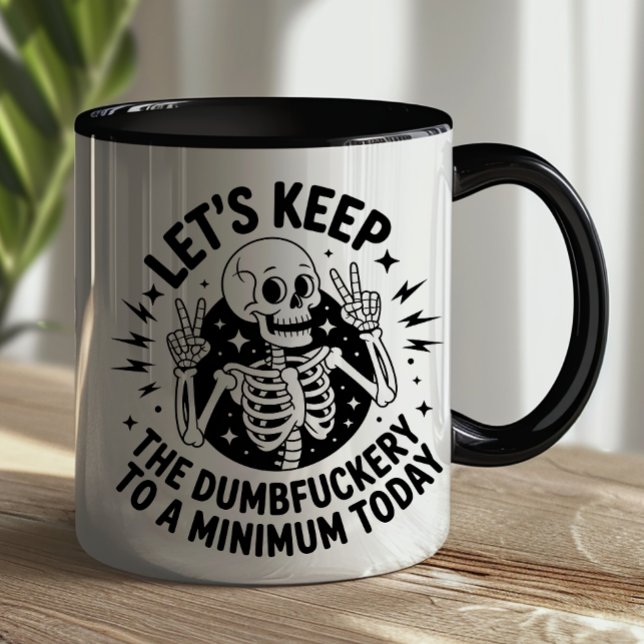 Caneca Esqueleto Sarcástico Sinal de Paz Atitude Antissoc (Criador carregado)