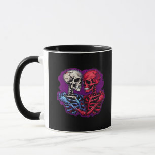 Caneca Esqueleto Tradicional Americano Segurando Tatuagem