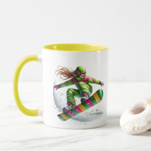 Caneca Esquiador de snowboard 