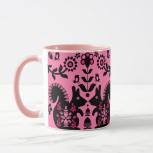 Caneca Esquilo Arte Foliar Nórdica Escandinava