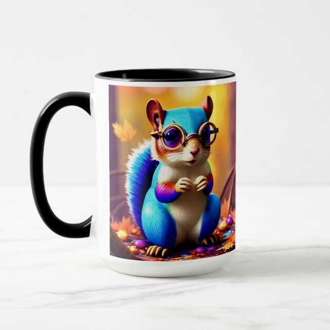 Caneca Esquilo Azul Cinto com Óculos (Esquerda)