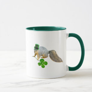 Caneca Esquilo com quadrado de quatro folhas