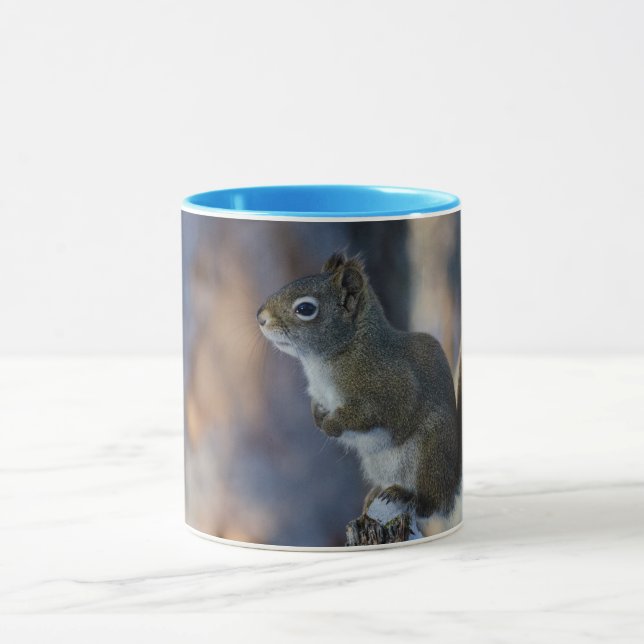 Caneca Esquilo de inverno, Animal marrom, fotografia cana (Centro)