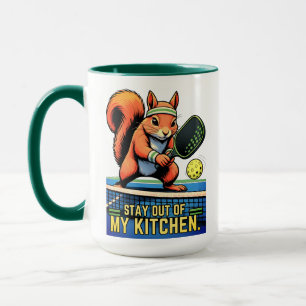 Caneca Esquilo de Pickleball Fique Fora da Minha Cozinha