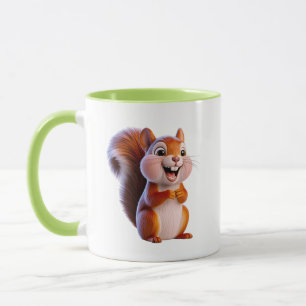 Caneca  Esquilo Feliz Personagem de Desenho Animado Fofo
