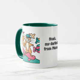 Caneca Esquilo Retro de Rua no skate | Engraçado