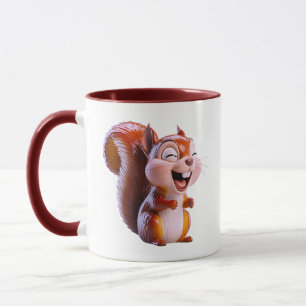 Caneca Esquilo Risonho Personagem de Desenho Animado Fofo