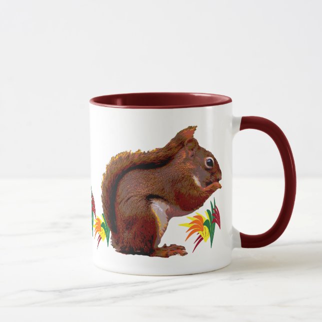 Caneca Esquilo Vermelho no outono (Direita)