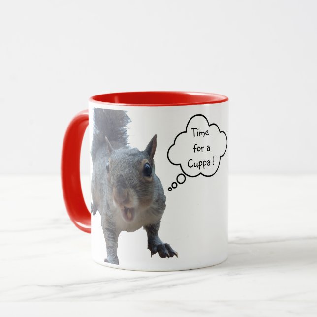 Caneca Esquilo Vermelho Travesso (Frente Esquerda)