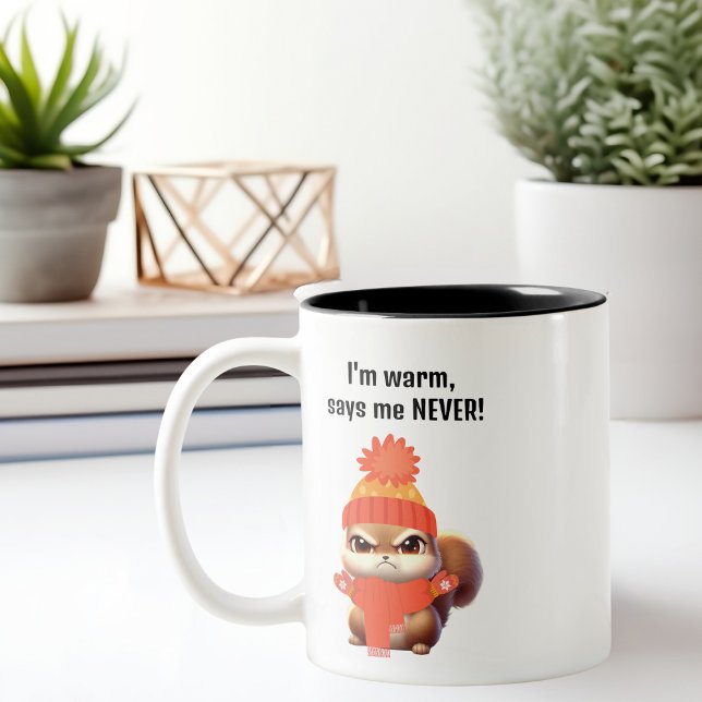 Caneca Esquilo Zangado Bonito, aniversário engraçado (Criador carregado)