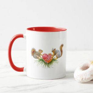 Caneca Esquilos com Mushroom Vermelho