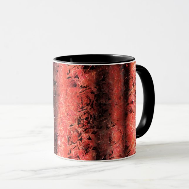 Caneca Esquisita textura coral avermelhado amassado (Frente Esquerda)