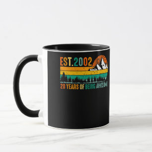 Caneca Est. 2002 20 Years of Being Awesome Vintage 20th