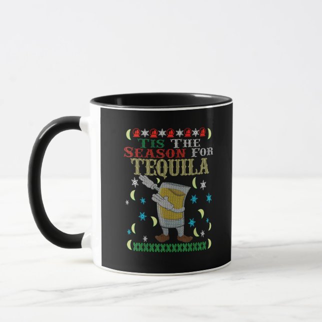 Caneca Esta É A Época Da Tequila Dabbing Christmas Alcoh (Esquerda)