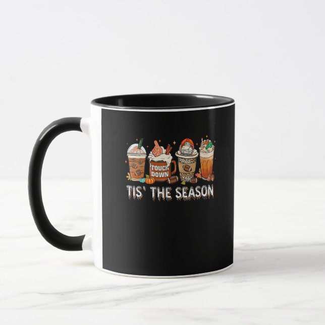 Caneca Esta É A Época De Futebol Pumpkin Spice Halloween  (Esquerda)