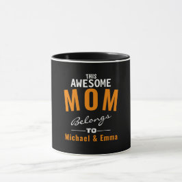 Caneca Esta Mãe Incrível Pertence aos Nomes. Personalizáv