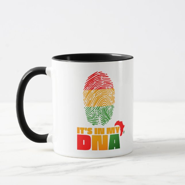 Caneca Está no meu DNA Africano Bandeira História Negra (Esquerda)