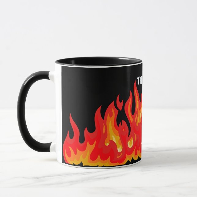 Caneca "Está tudo bem" (fogo branco + chamas e chamas) (Esquerda)