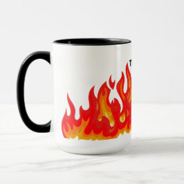 Caneca "Está tudo bem" (preto + fogo e chamas)
