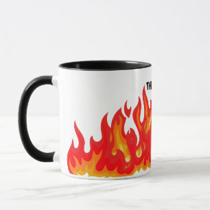 Caneca "Está tudo bem" (preto + fogo e chamas)