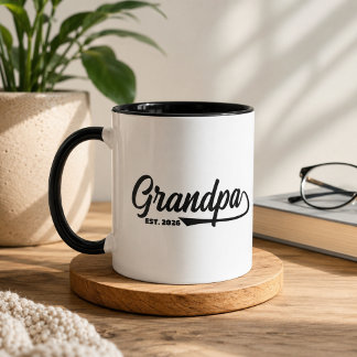Caneca Estabelecido Novo Vô Est data Tipografia