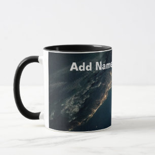 Caneca Estação Espacial ISS Foto Bangkok à Noite, NASA,