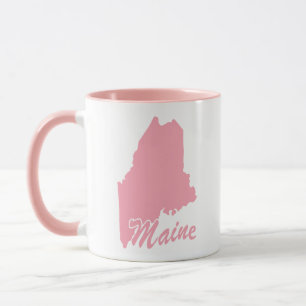 Caneca Estado Cor-De-Rosa Da Maine Shape Mug