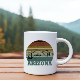 Caneca Estado da arizona vintage sunset scape horizontal 