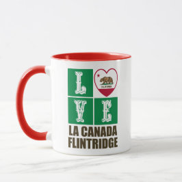 Caneca Estado da Califórnia Flag Heart La Canada Flintrid